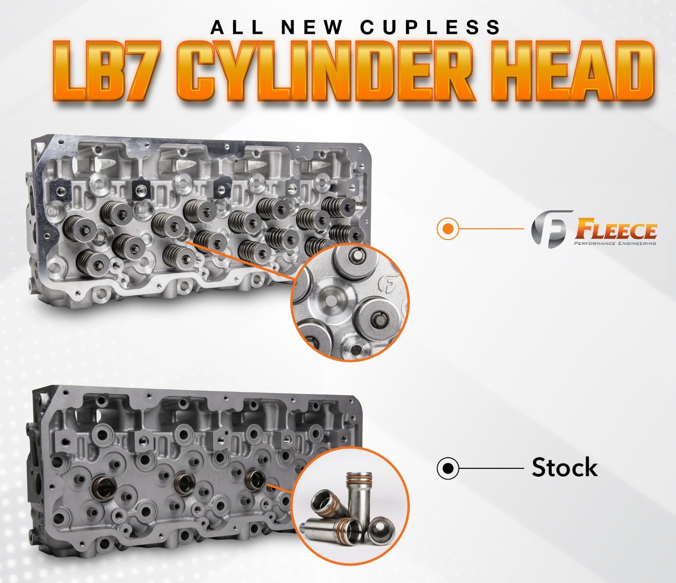 Fleece Freedom Series Duramax Cylinder Head with Cupless Injector Bore (2001-2004 GM HD)